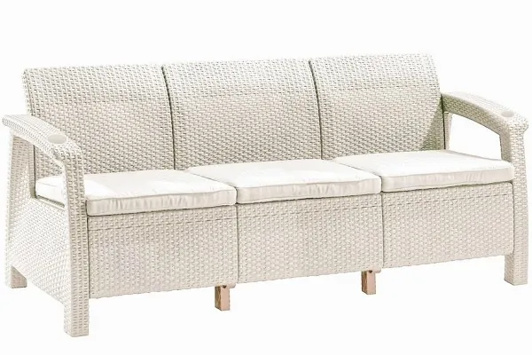 Трёхместный диван  Yalta Sofa 3 Seat белый купить в Салавате