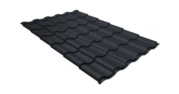 Металлочерепица кредо GL 0,5 GreenСoat Pural Matt RR 23 темно-серый (RAL 7024 мокрый асфальт) купить в Салавате