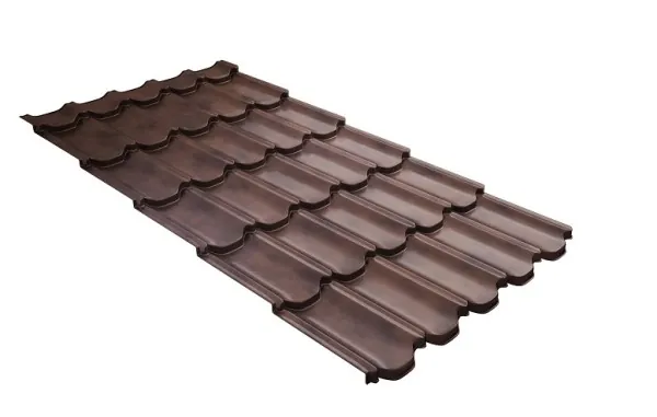 Металлочерепица квинта плюс с  3D резом 0,45 Safari Twincolor Brown купить в Салавате