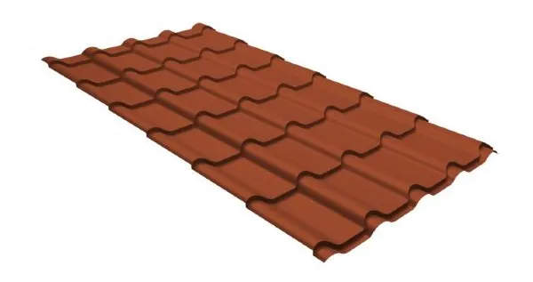 Металлочерепица камея GL 0,5 GreenCoat Pural RR 750 кирпично-красный (RAL 8004 терракота) купить в Салавате