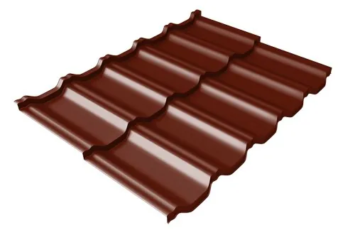 Металлочерепица модульная Квинта Uno Grand Line c 3D резом 0,45 PE RAL 3005 красное вино купить в Салавате