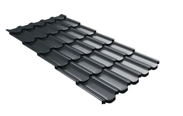 Металлочерепица квинта плюс с 3D резом 0,5 Velur RAL 7016 антрацитово-серый купить в Салавате