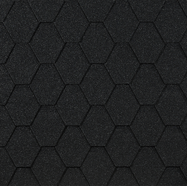 Гибкая черепица EURASIA Docke, Коллекция ШЕСТИГРАННИК Чёрный купить в Салавате
