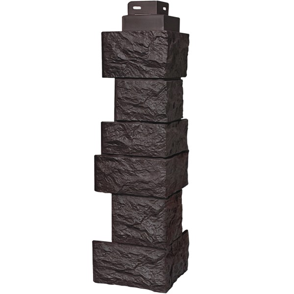 Цокольный сайдинг FineBer – Серия “Дикий камень”, Угол наружный, Коричневый купить в Салавате