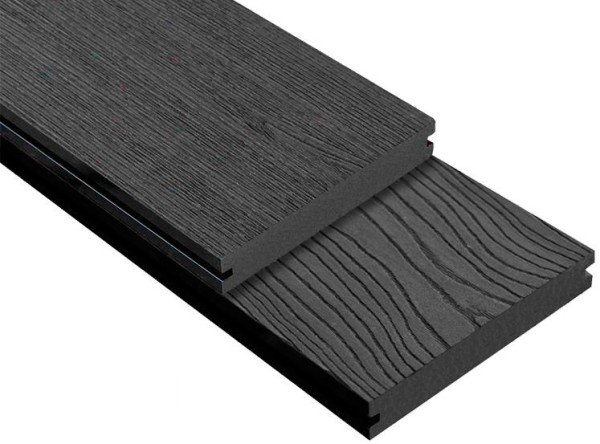 Террасная доска ДПК Outdoor 3D полнотелая STORM/OCEAN BLACK черная купить в Салавате