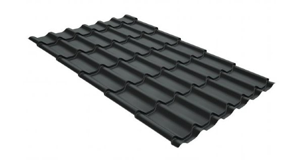 Металлочерепица классик GL 0,5 GreenCoat Pural RR 23 темно-серый (RAL 7024 мокрый асфальт) купить в Салавате