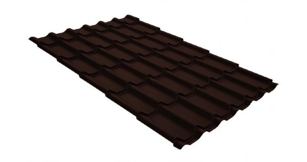 Металлочерепица классик GL 0,5 GreenCoat Pural RR 887 шоколадно-коричневый (RAL 8017 шоколад) купить в Салавате