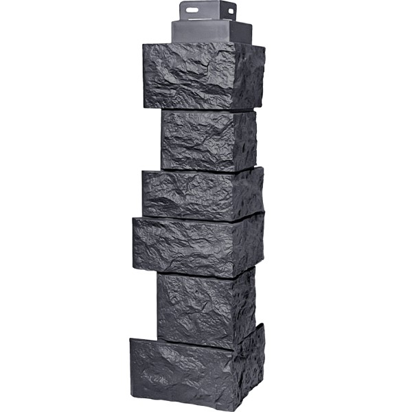 Цокольный сайдинг FineBer – Серия “Дикий камень”, Угол наружный, Асфальт купить в Салавате