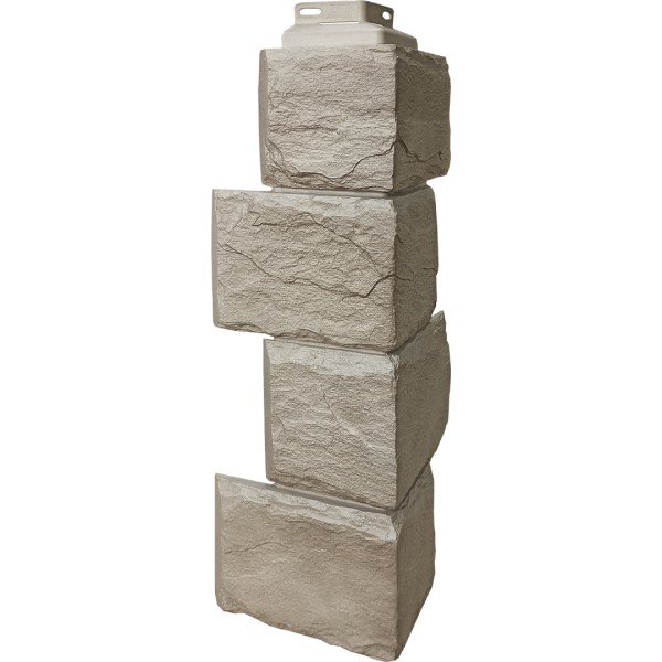 Цокольный сайдинг FineBer – Серия “Камень природный”, Угол наружный Песочный купить в Салавате