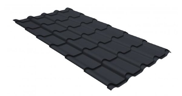 Металлочерепица камея GL 0,5 GreenCoat Pural matt RR 23 темно-серый (RAL 7024 мокрый асфальт) купить в Салавате