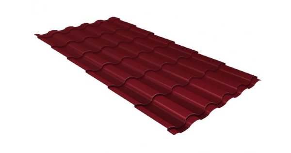 Металлочерепица кредо 0,5 Satin RAL 3005 красное вино купить в Салавате