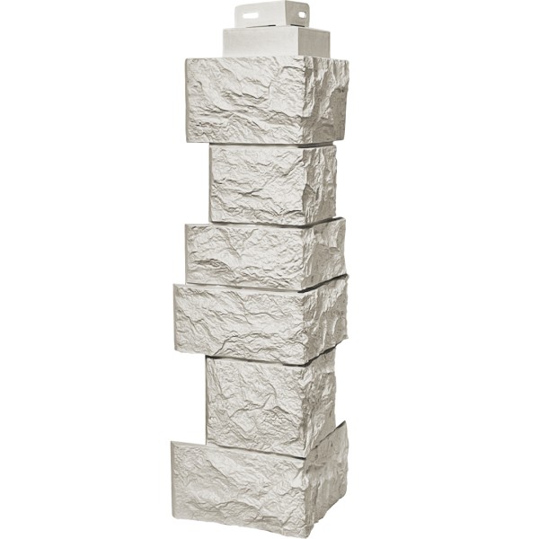 Цокольный сайдинг FineBer – Серия “Дикий камень”, Угол наружный, Жемчуг купить в Салавате