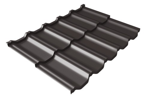 Металлочерепица модульная Квинта Uno Grand Line c 3D резом 0,5 GreenСoat Pural RR 32 темно-коричневый (RAL 8019 серо-коричневый) купить в Салавате