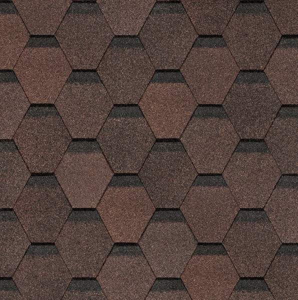 Гибкая черепица Docke, коллекция Шестигранник Коричневый купить в Салавате