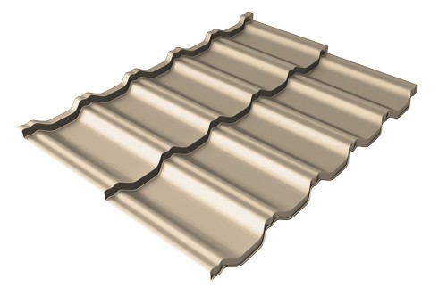 Металлочерепица модульная Квинта Uno Grand Line c 3D резом 0,5 Satin RAL 1015 светлая слоновая кость купить в Салавате
