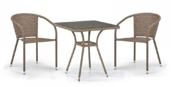 Комплект плетеной мебели AFINA из иск. ротанга T282BNT/Y137C-W56 Light Brown 2Pcs купить в Салавате