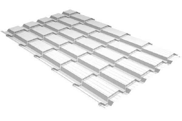 Металлочерепица GL квадро профи 0,5 Satin RAL 9003 сигнальный белый купить в Салавате