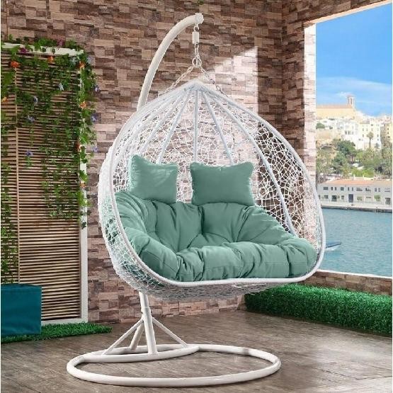 Кресло Подвесное из искусственного ротанга AFM-109A White/Green купить в Салавате