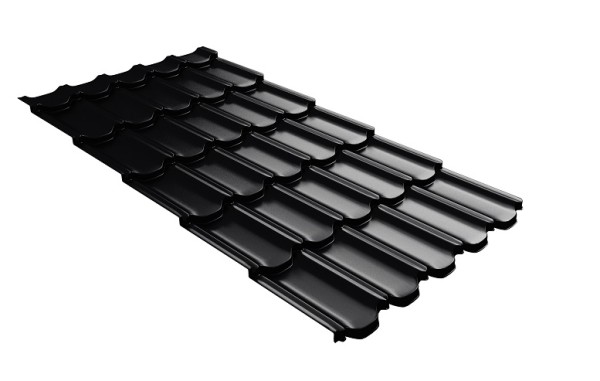 Металлочерепица квинта плюс с 3D резом 0,5 Satin RAL 9005 черный купить в Салавате