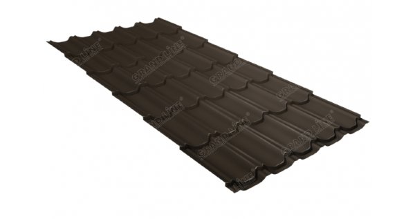 Металлочерепица квинта плюс 0,5 GreenCoat Pural Matt RR 32 темно-коричневый (RAL 8019 серо-коричневый) купить в Салавате